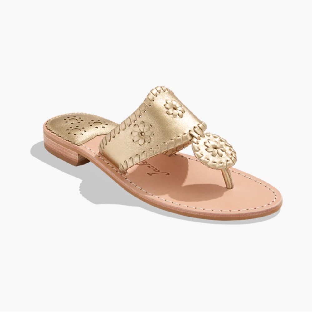 JACK ROGERS gold sandals